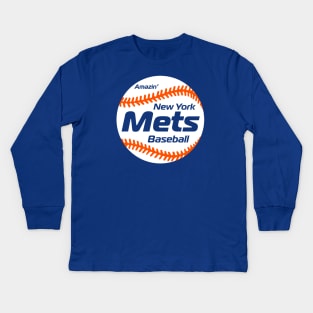 Mets 80s Retro Ball Kids Long Sleeve T-Shirt